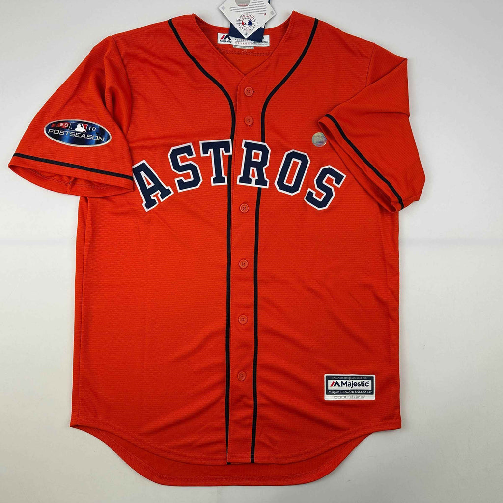 Autographed/Signed Alex Bregman Houston Astros Authentic Orange Baseball Jersey Beckett BAS COA