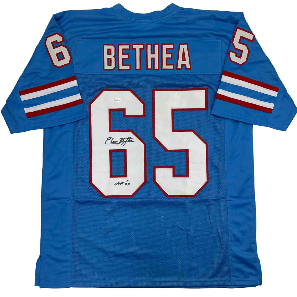 Autographed/Signed Elvin Bethea HOF 03 Tennessee Retro Light Blue Football Jersey JSA COA