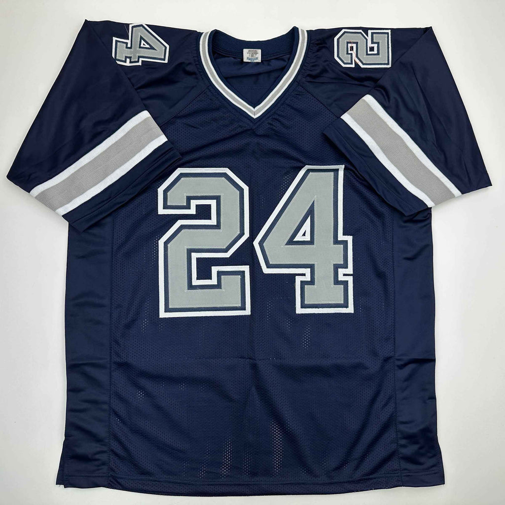 Autographed/Signed Everson Walls Dallas Blue Football Jersey JSA COA