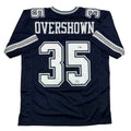 Autographed/Signed DeMarvion Overshown Dallas Blue Football Jersey JSA COA