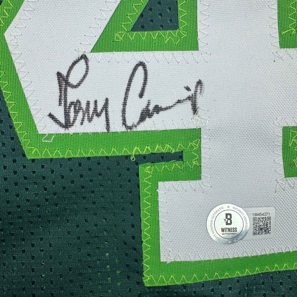 Autographed/Signed Terry Cummings Milwaukee Green Basketball Jersey Beckett BAS COA