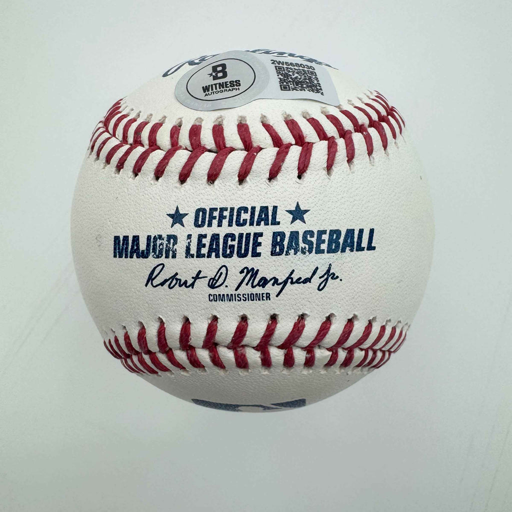 Autographed/Signed John Smoltz HOF 15 Rawlings Official Major League ROML Baseball Beckett BAS COA