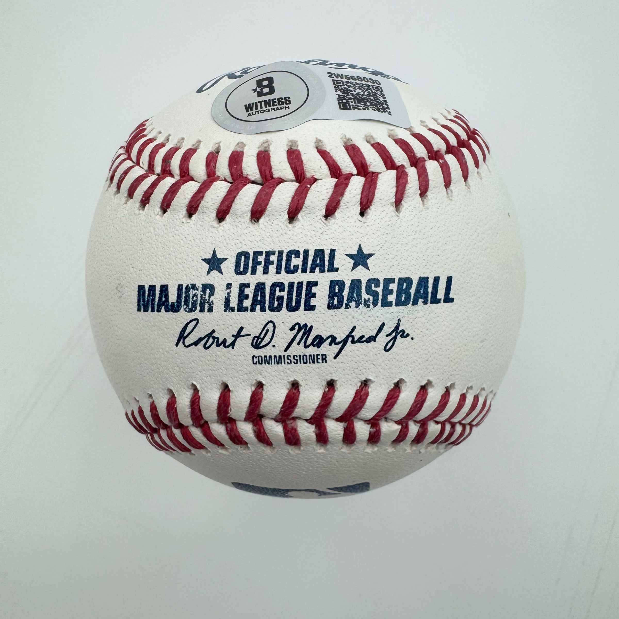 Autographed/Signed John Smoltz HOF 15 Rawlings Official Major League ROML Baseball Beckett BAS COA
