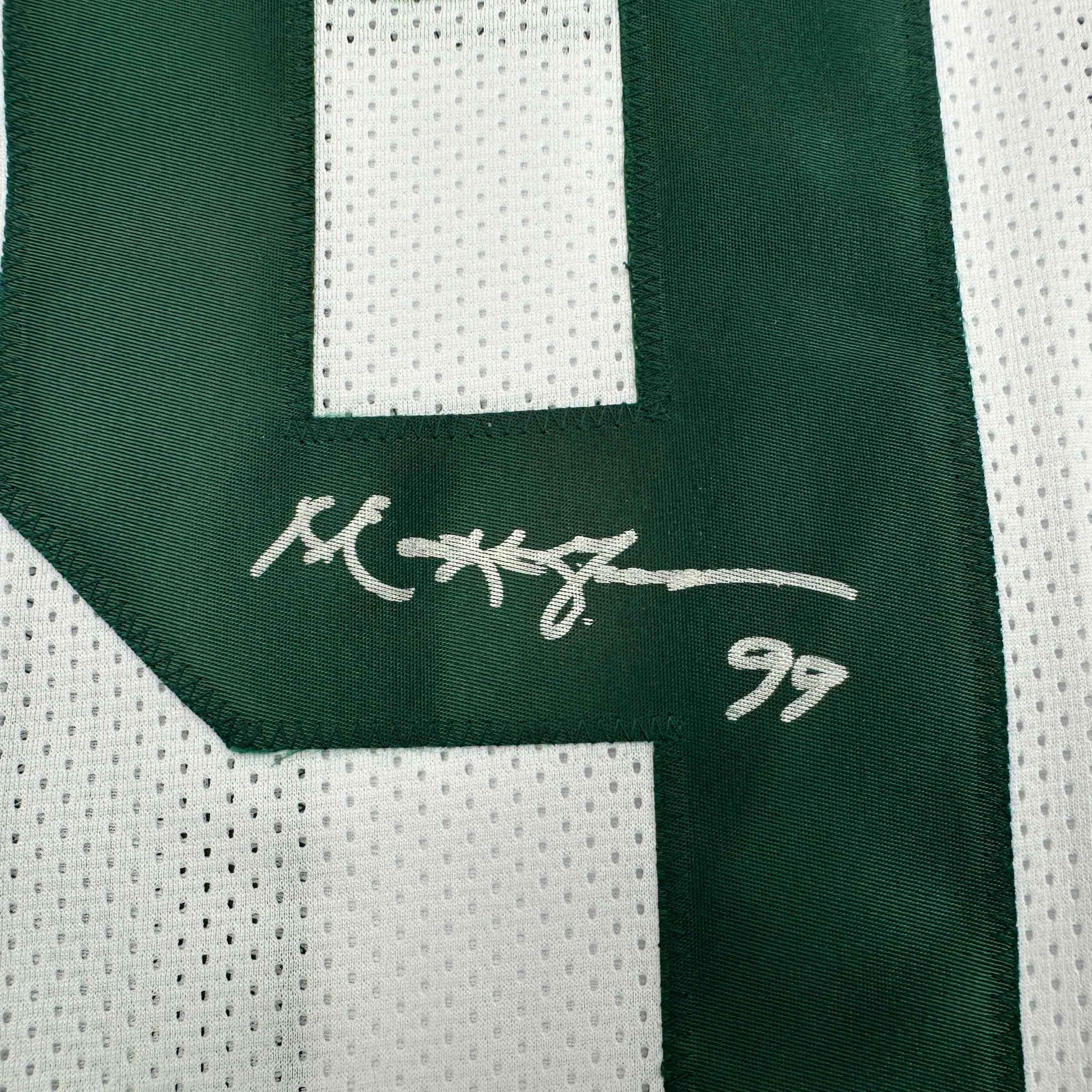 Autographed/Signed Mark Gastineau New York White Football Jersey JSA COA