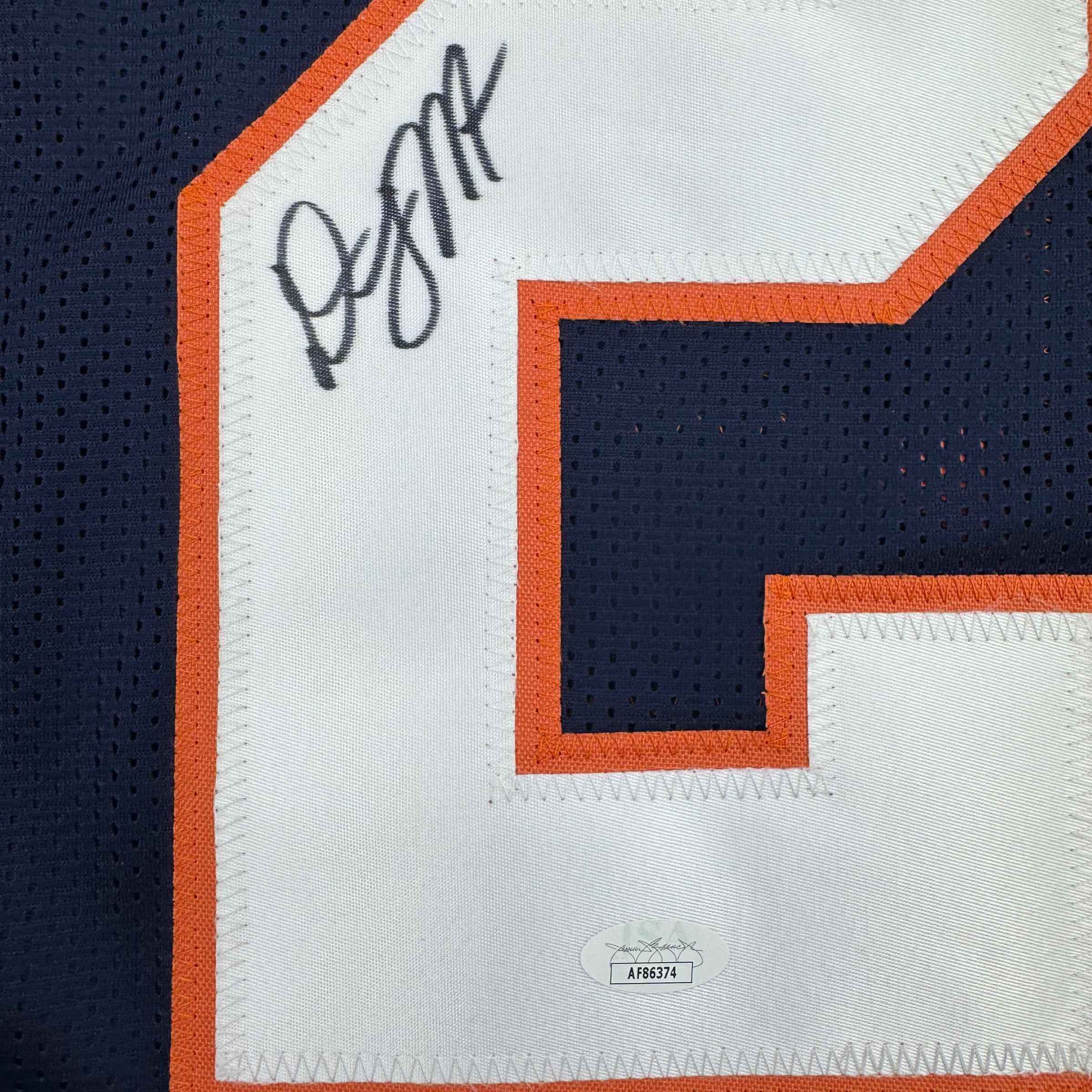 Autographed/Signed D.J. DJ Moore Chicago Retro Blue Football Jersey Beckett JSA COA