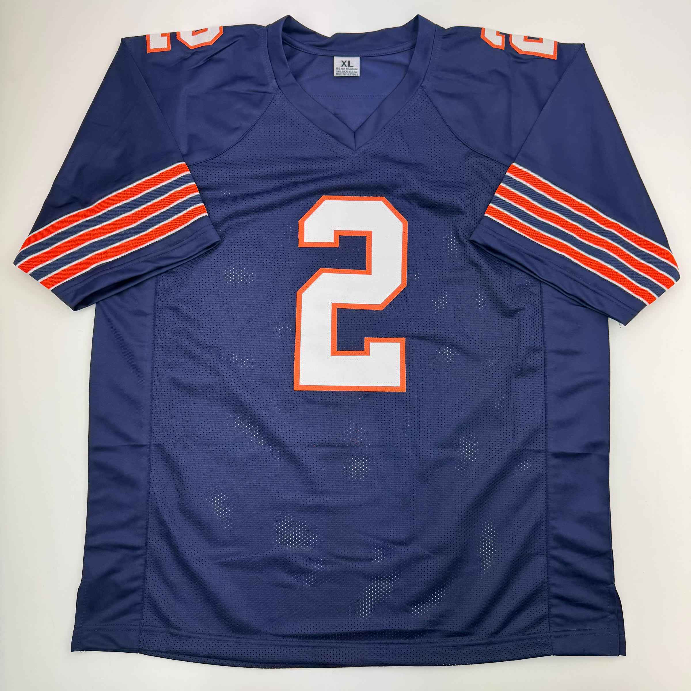 Autographed/Signed D.J. DJ Moore Chicago Retro Blue Football Jersey Beckett JSA COA
