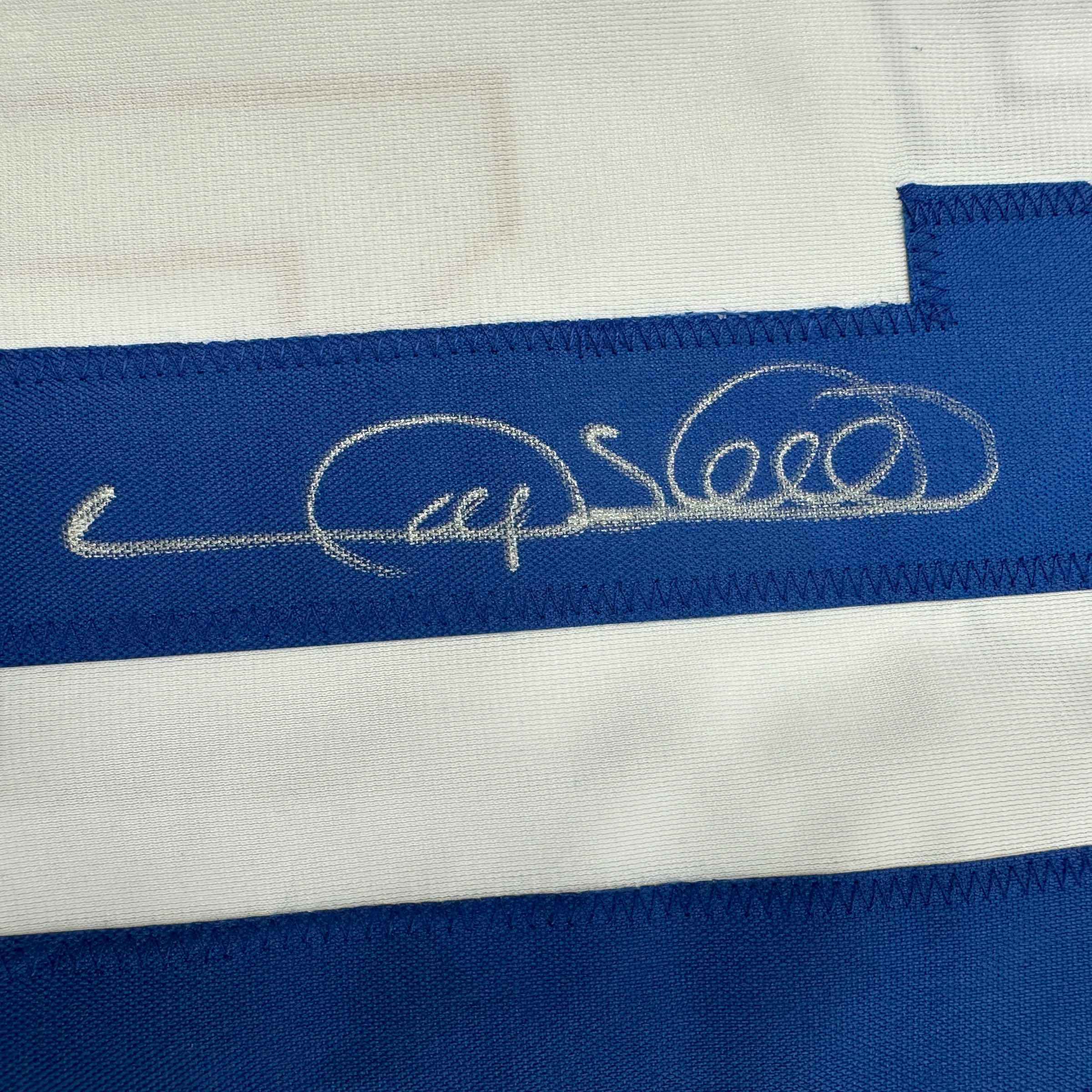 Autographed/Signed Gary Sheffield Los Angeles LA White Baseball Jersey PSA/DNA COA