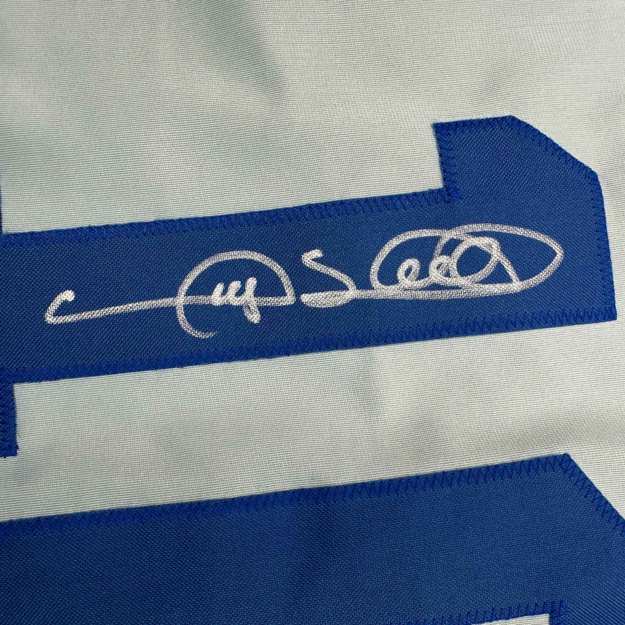 Autographed/Signed Gary Sheffield Los Angeles LA Grey Baseball Jersey JSA COA