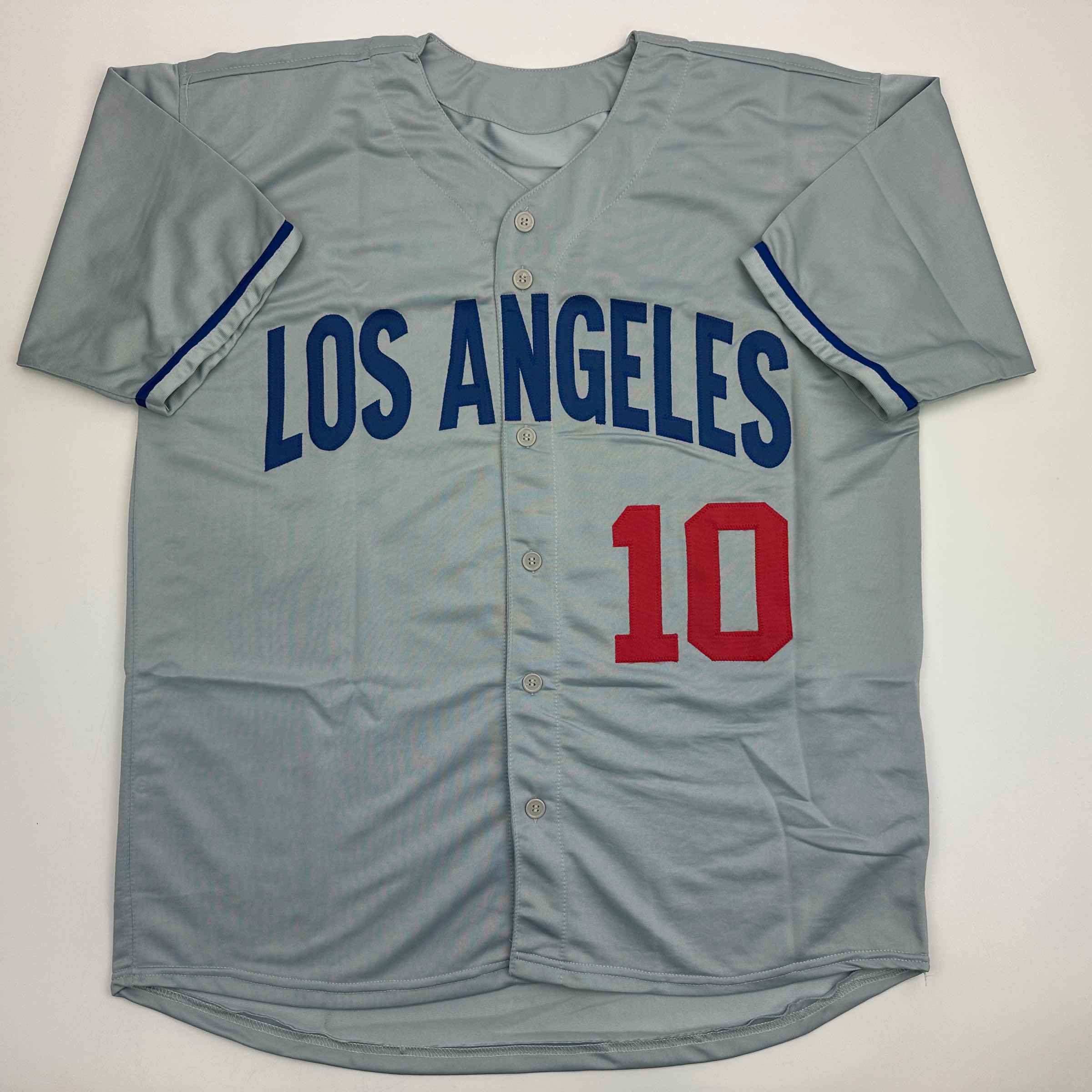 Autographed/Signed Gary Sheffield Los Angeles LA Grey Baseball Jersey JSA COA