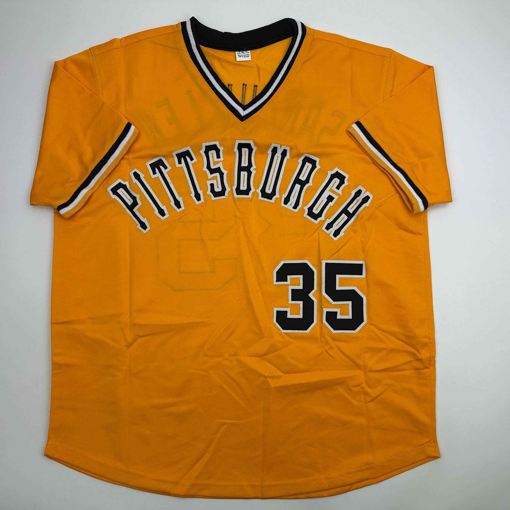 Autographed/Signed Manny Sanguillen Pittsburgh Yellow Baseball Jersey JSA COA