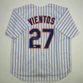 Autographed/Signed Mark Vientos New York Pinstripe Baseball Jersey Beckett BAS COA