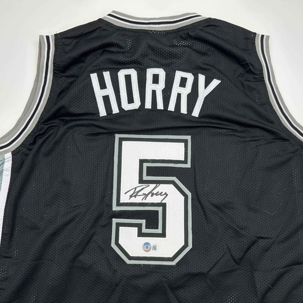 Autographed/Signed Robert Horry San Antonio Black Basketball Jersey Beckett BAS COA