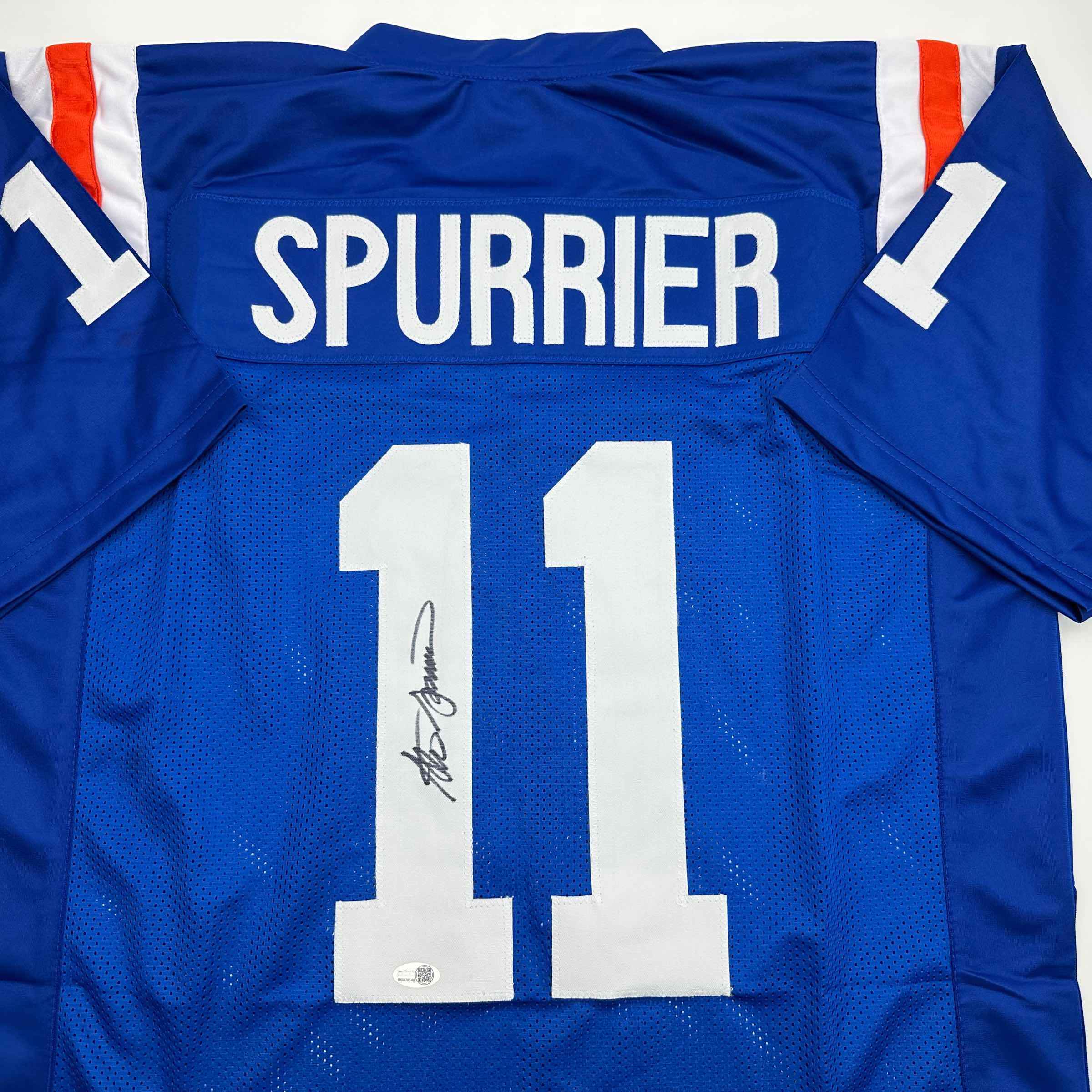 Autographed/Signed Steve Spurrier Florida Blue College Football Jersey JSA COA