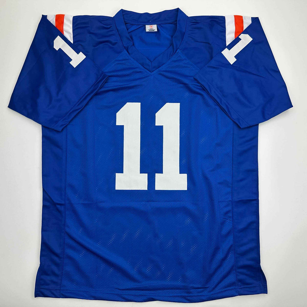 Autographed/Signed Steve Spurrier Florida Blue College Football Jersey JSA COA
