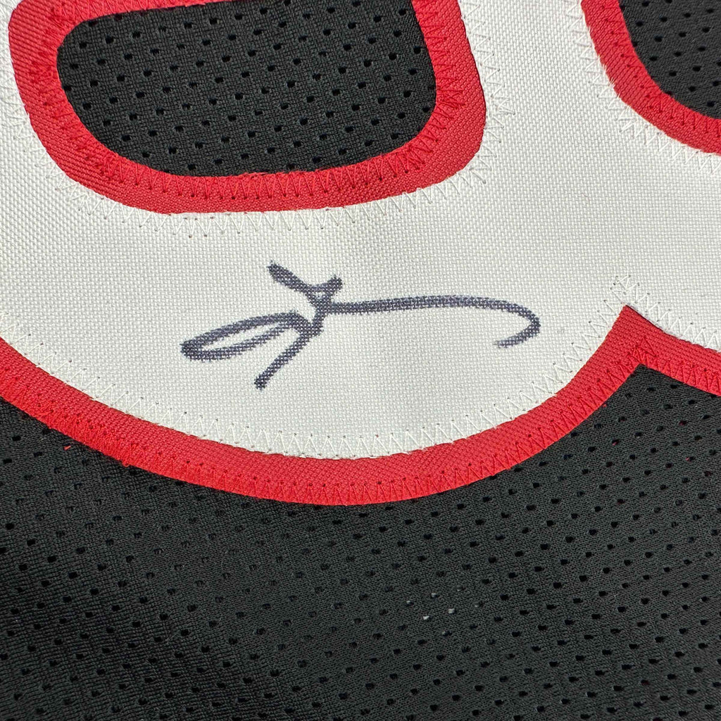 Autographed/Signed Allen Iverson Philadelphia Black Basketball Jersey Beckett BAS COA