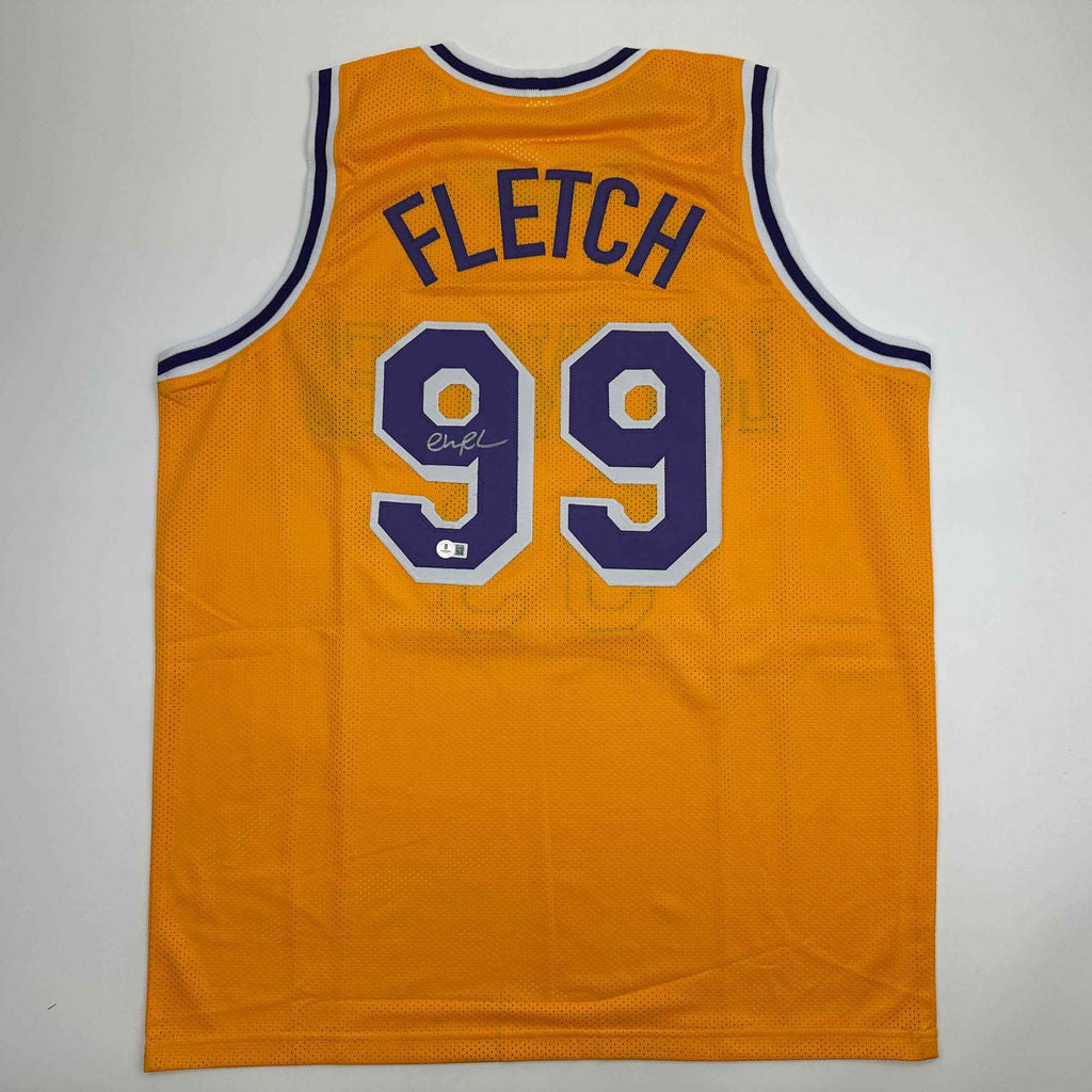 Autographed/Signed Chevy Chase Fletch Los Angeles LA Yellow Basketball Jersey Beckett BAS COA