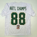 Autographed/Signed Lou Holtz 1988 National Champs Notre Dame White College Football Jersey JSA COA