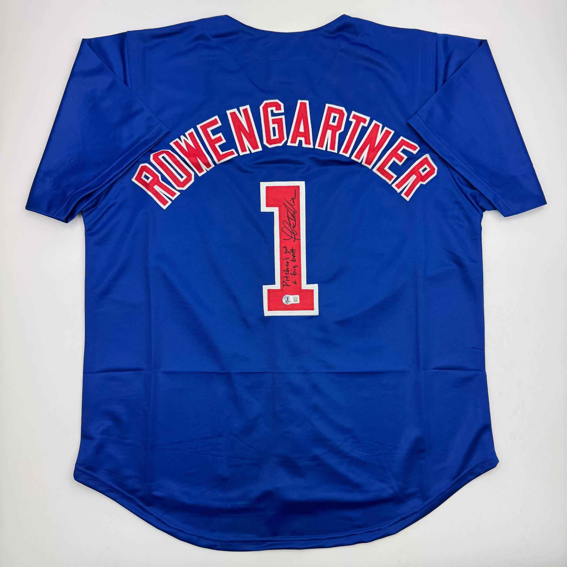 Autographed/Signed Thomas Ian Nicholas Rookie Of The Year Chicago Blue Baseball Jersey Beckett BAS COA