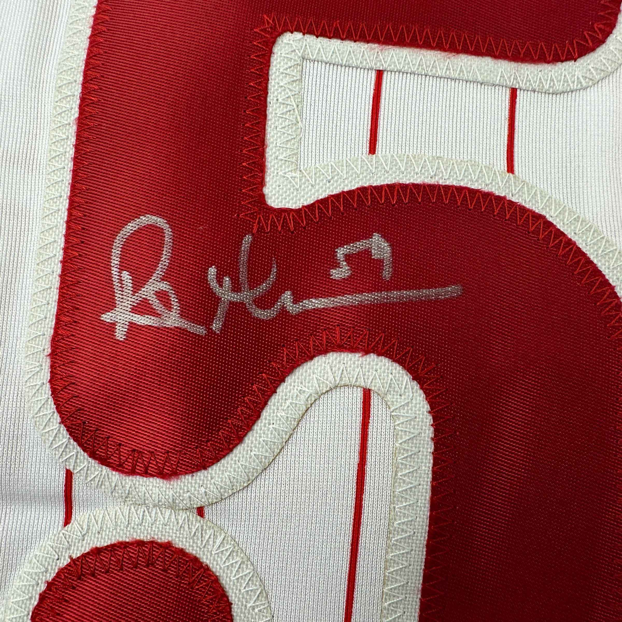 Autographed/Signed Rob Thomson Philadelphia Pinstripe Baseball Jersey Beckett BAS COA