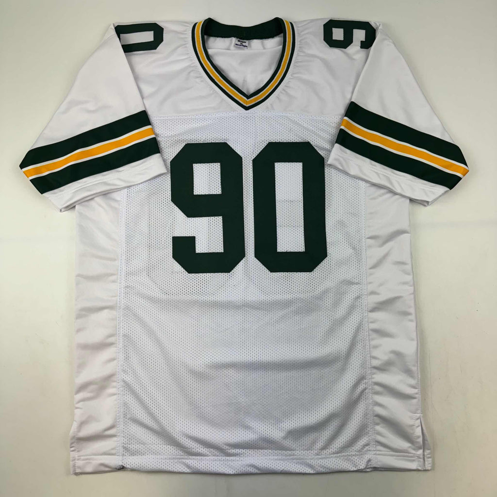 Autographed/Signed Lukas Van Ness Green Bay White Football Jersey Beckett BAS COA