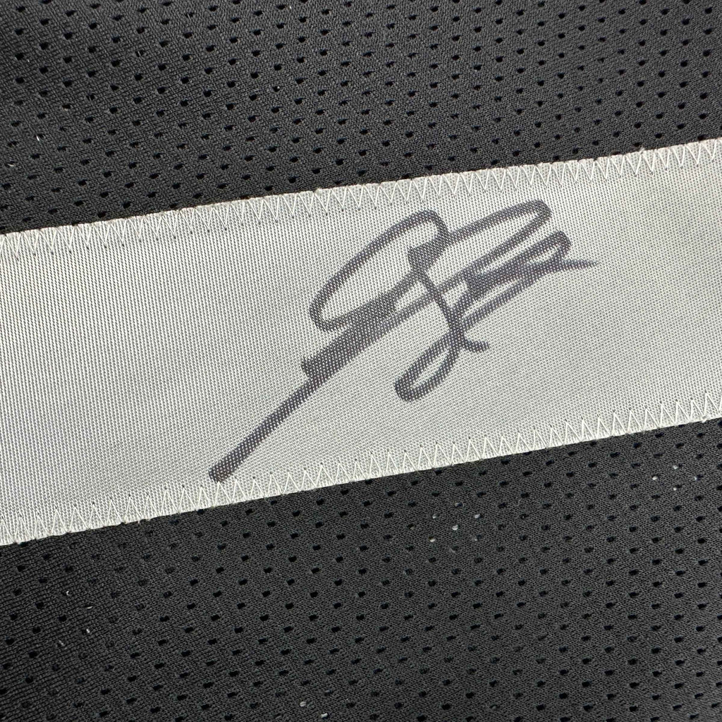 Autographed/Signed Geno Smith Oakland Black Football Jersey Beckett BAS COA