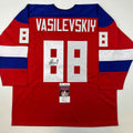 Autographed/Signed Andrei Vasilevskiy Team Russia Red Olympics Hockey Jersey JSA COA