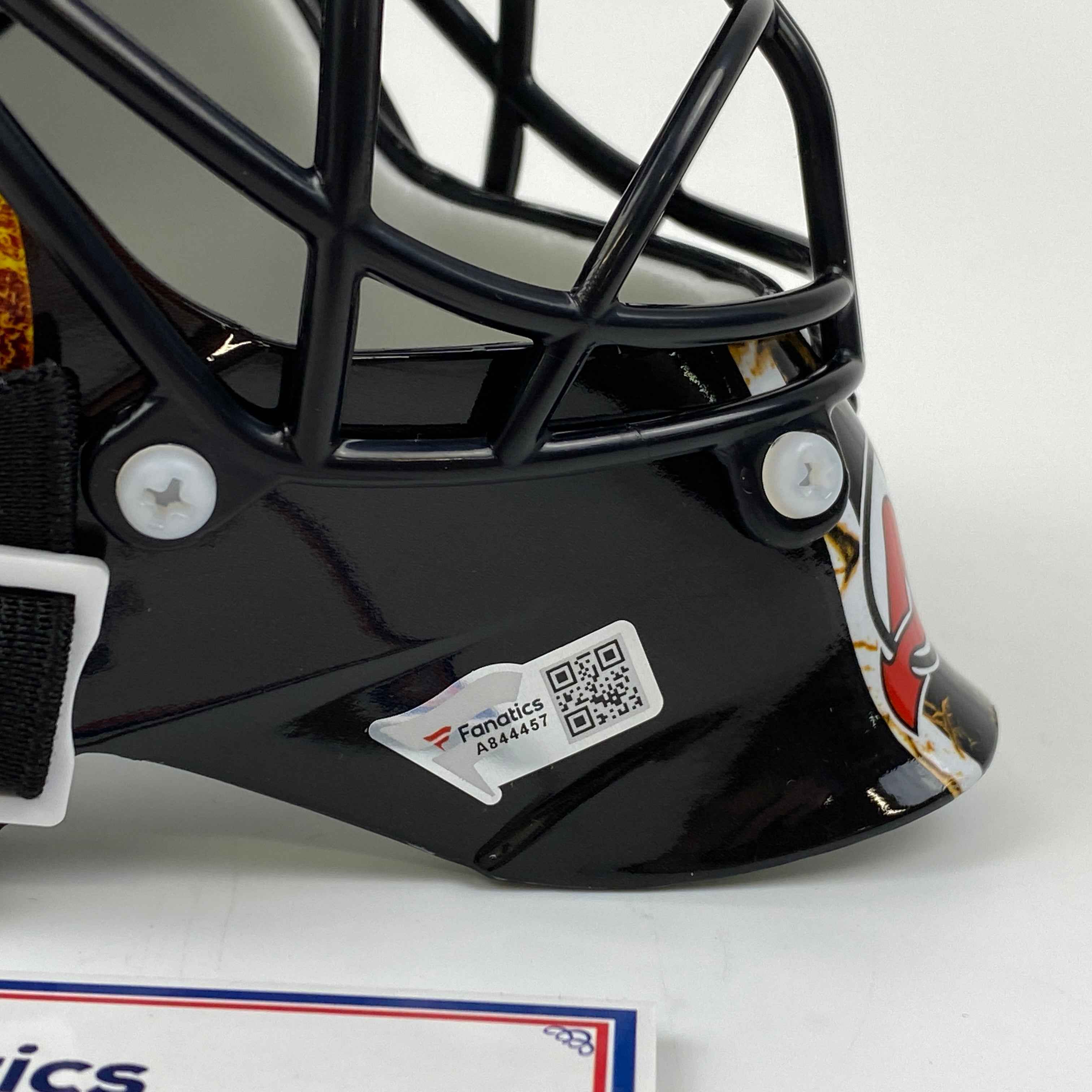 Autographed/Signed Martin Brodeur New Jersey Devils Hockey Mini Goalie Mask Helmet Fanatics COA