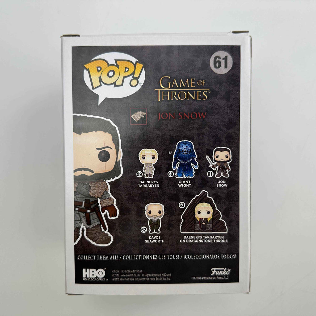 Autographed/Signed Kit Harington Jon Snow #61 Game of Thrones Funko Pop TV Television Figurine Toy Beckett BAS COA
