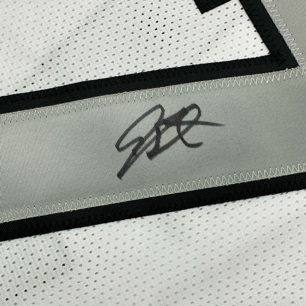 Autographed/Signed Geno Smith Oakland White Color Rush Football Jersey Beckett BAS COA