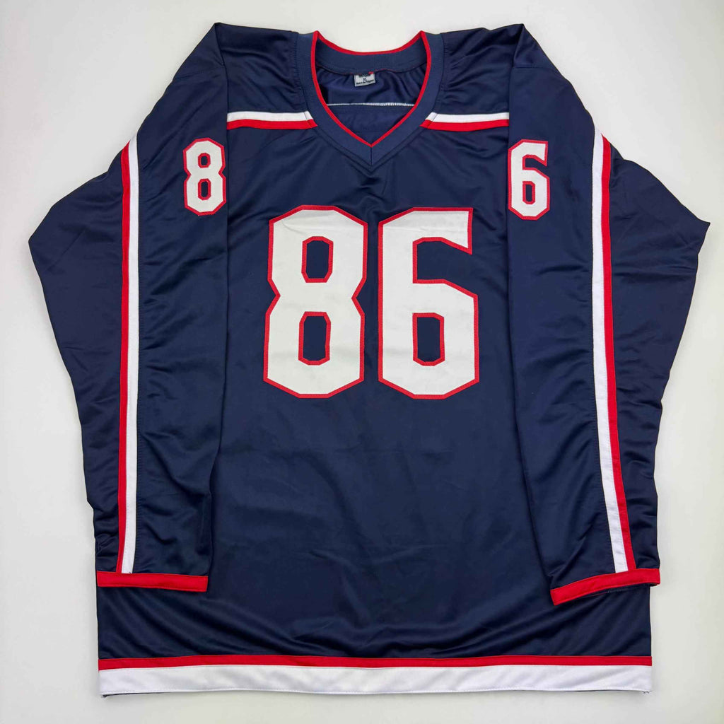 Autographed/Signed Kirill Marchenko Columbus Blue Hockey Jersey JSA COA