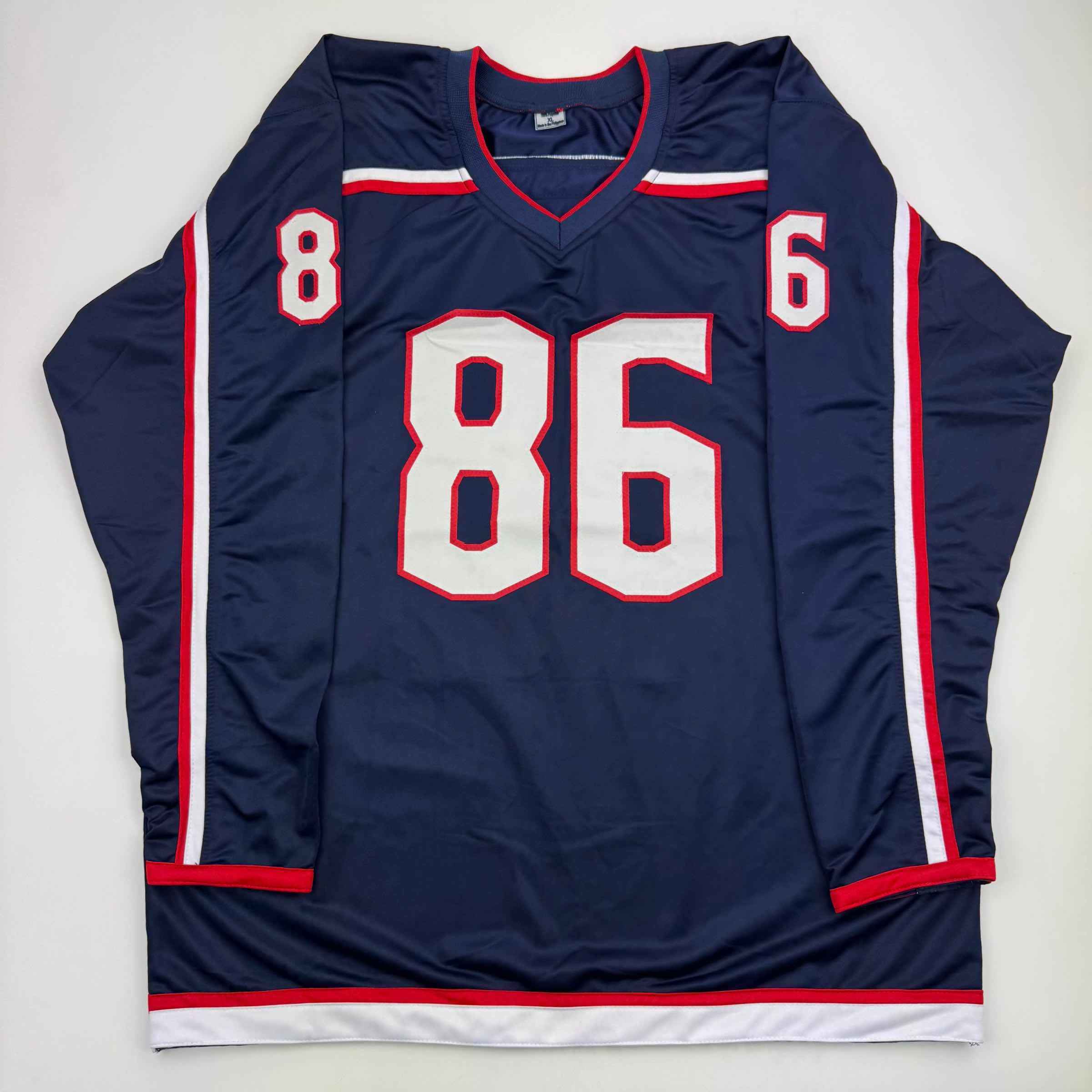Autographed/Signed Kirill Marchenko Columbus Blue Hockey Jersey JSA COA