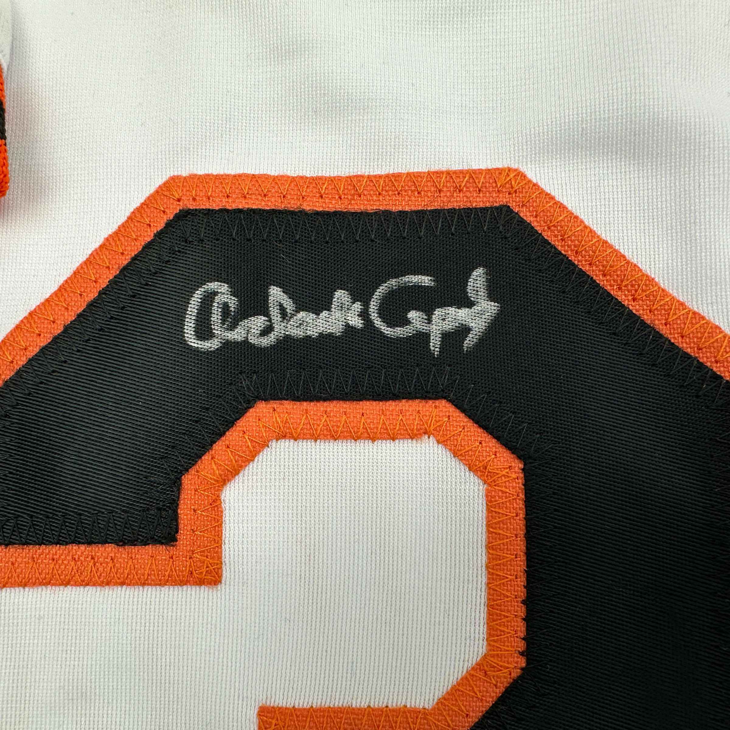 Autographed/Signed Orlando Cepeda San Francisco White Baseball Jersey Beckett BAS COA