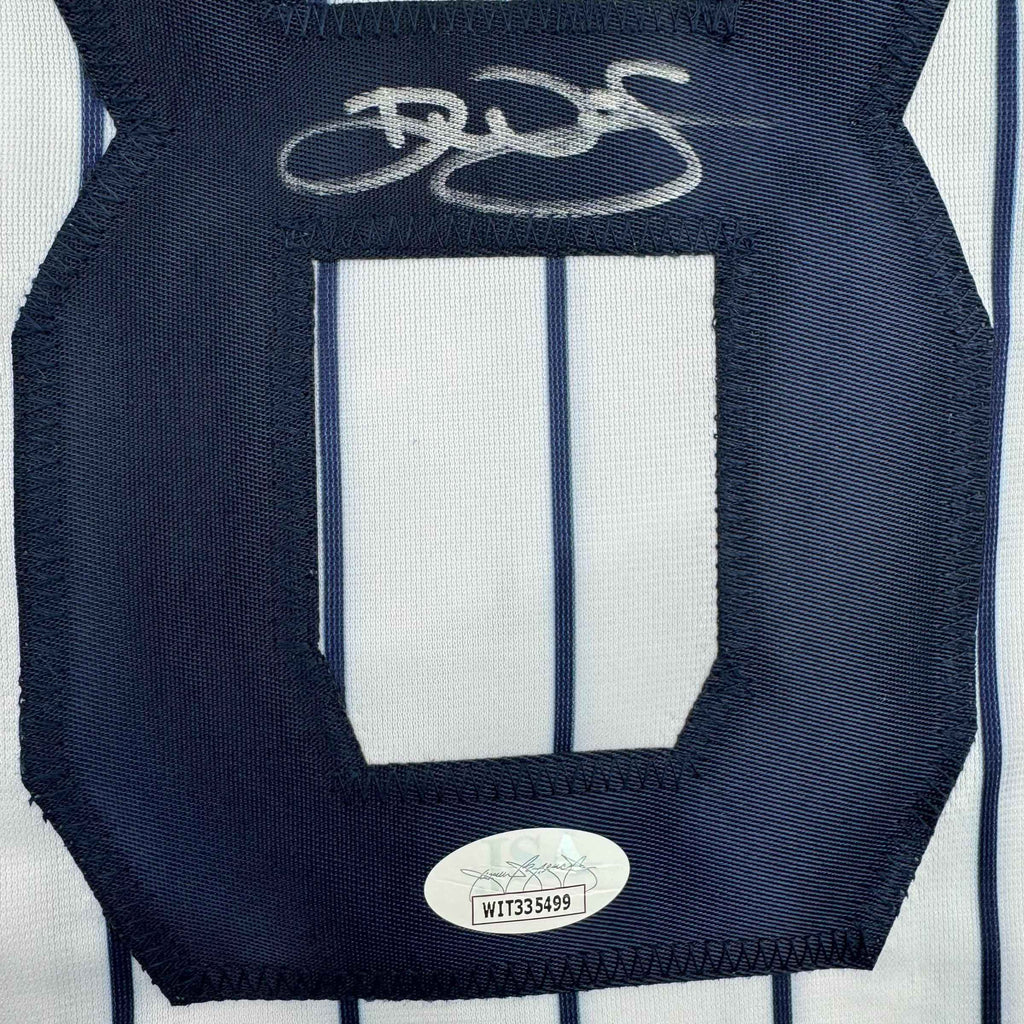 Autographed/Signed Devin Williams New York Pinstripe Baseball Jersey JSA COA