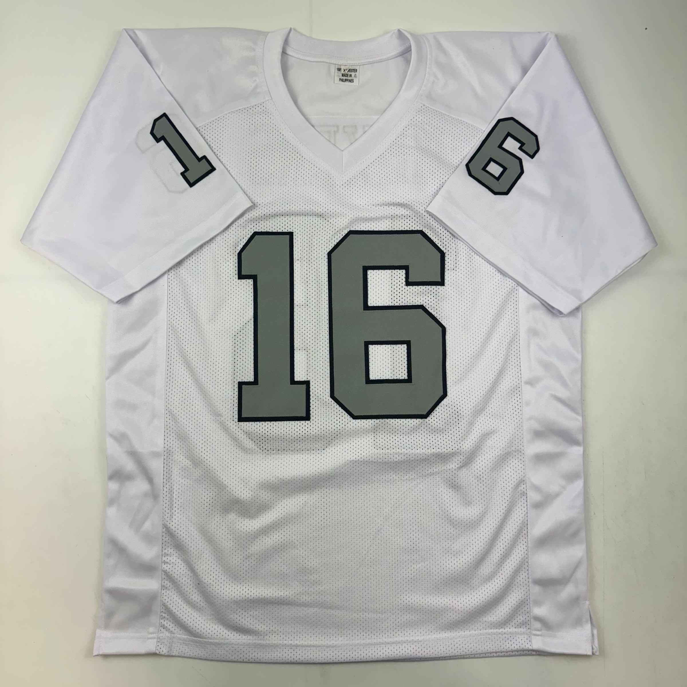 Autographed/Signed Jakobi Meyers Las Vegas Oakland White Color Rush Football Jersey Beckett BAS COA