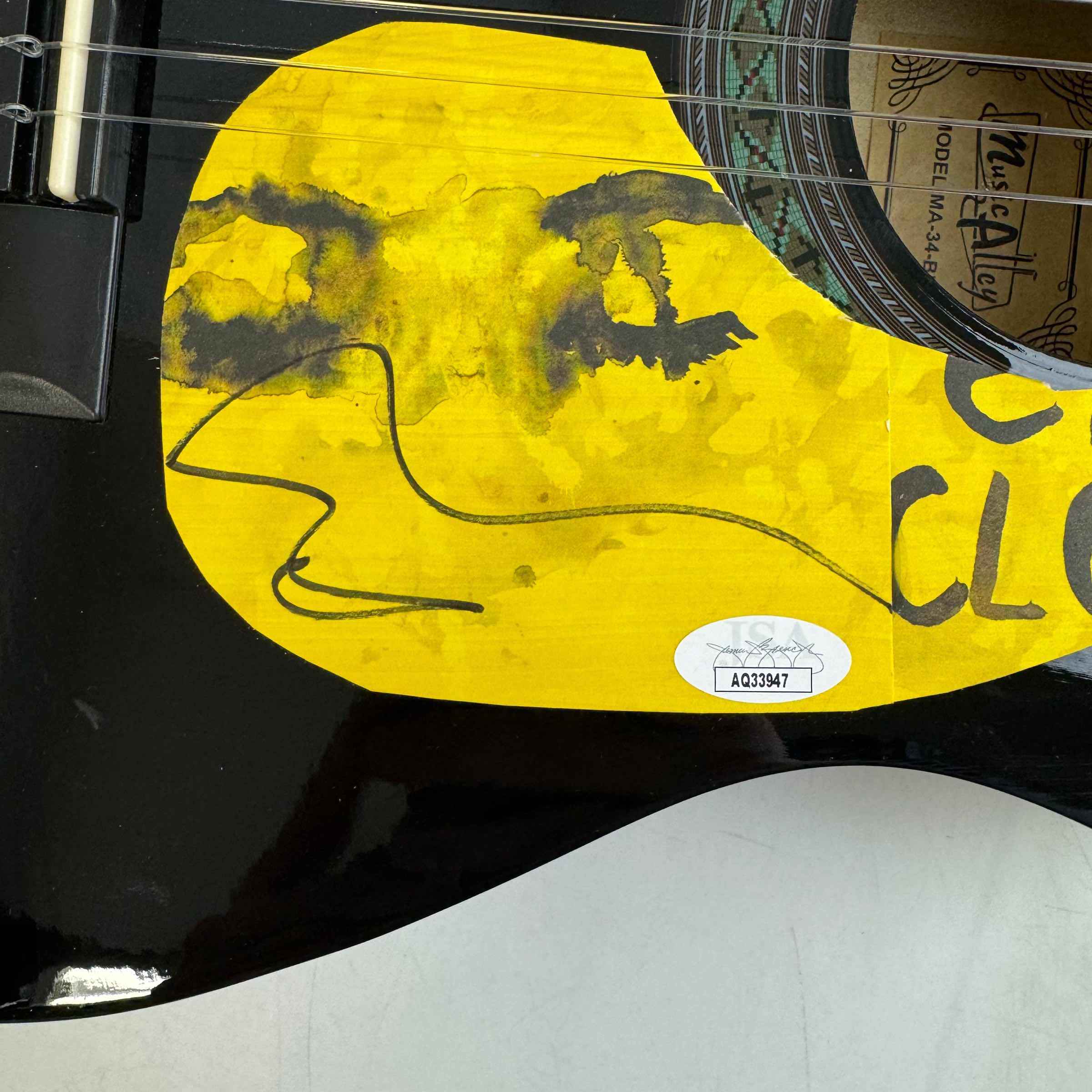 Autographed/Signed Ed Sheeran 39  Black Acoustic Guitar Eyes Closed Music Instrument JSA Holo