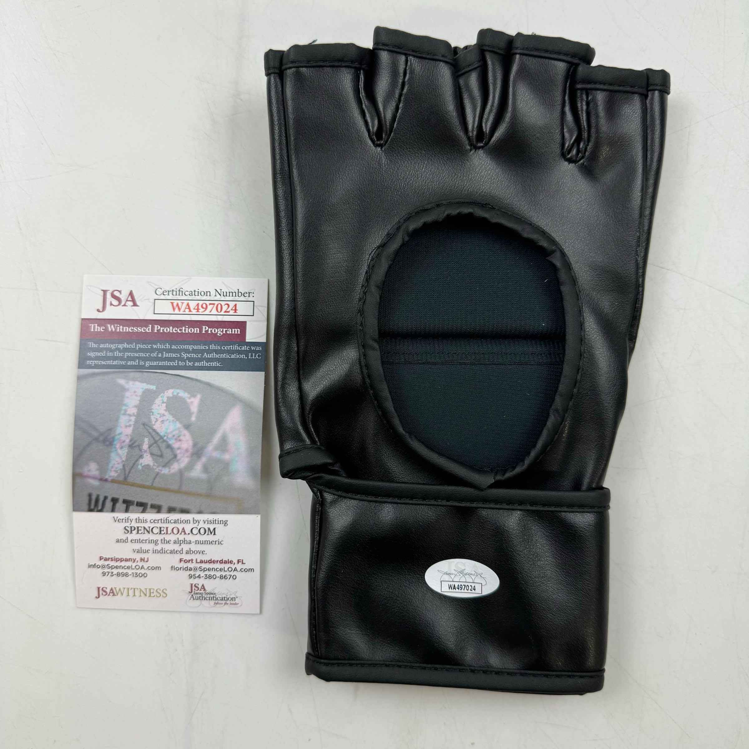 Autographed/Signed Shavkat Rakhmonov Black Fighting Glove JSA COA Auto