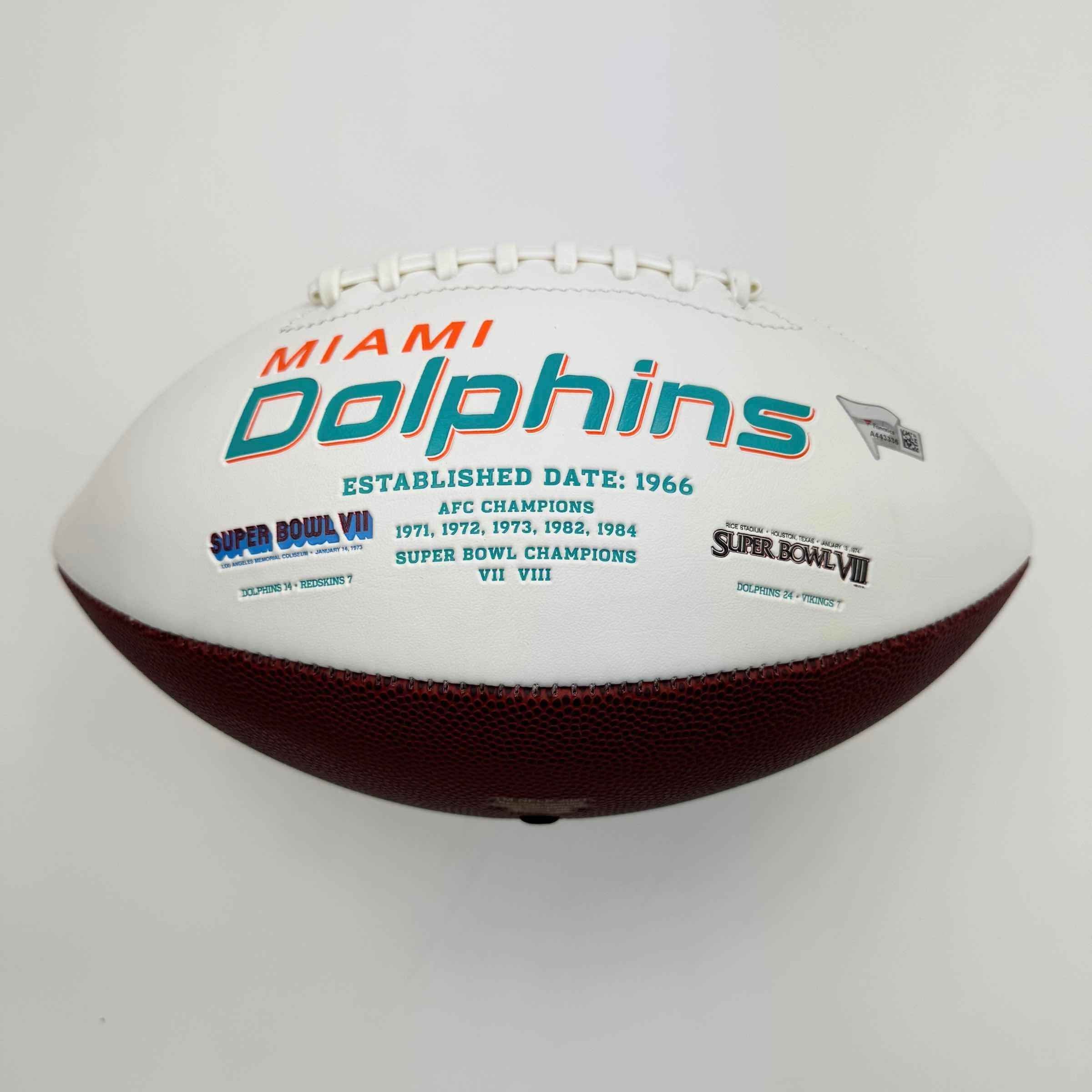 Autographed/Signed Dan Marino Miami Dolphins Full Size F/S White Panel Logo Football Fanatics COA