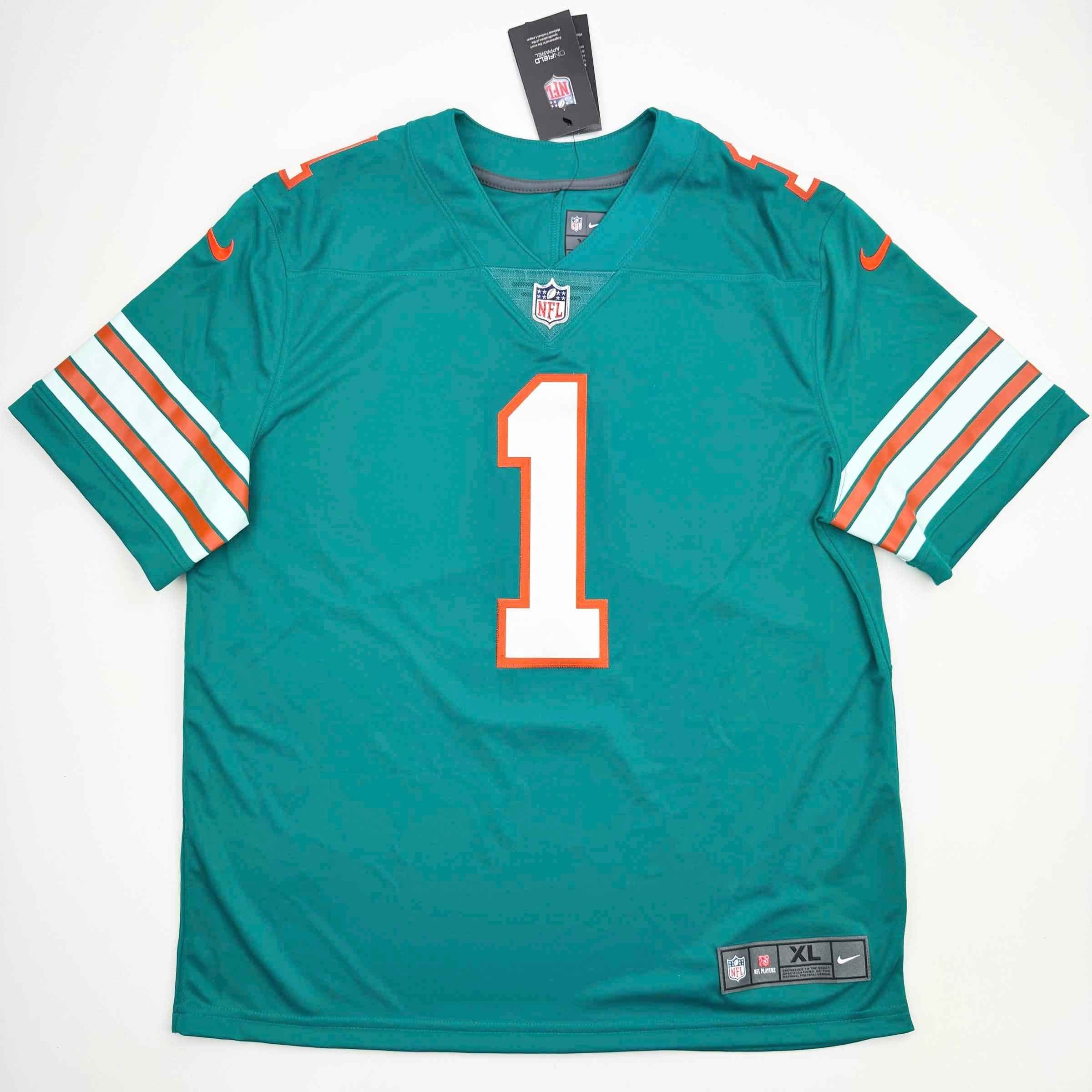 Autographed/Signed Tua Tagovailoa Miami Dolphins Authentic Teal Nike Football Jersey Fanatics COA