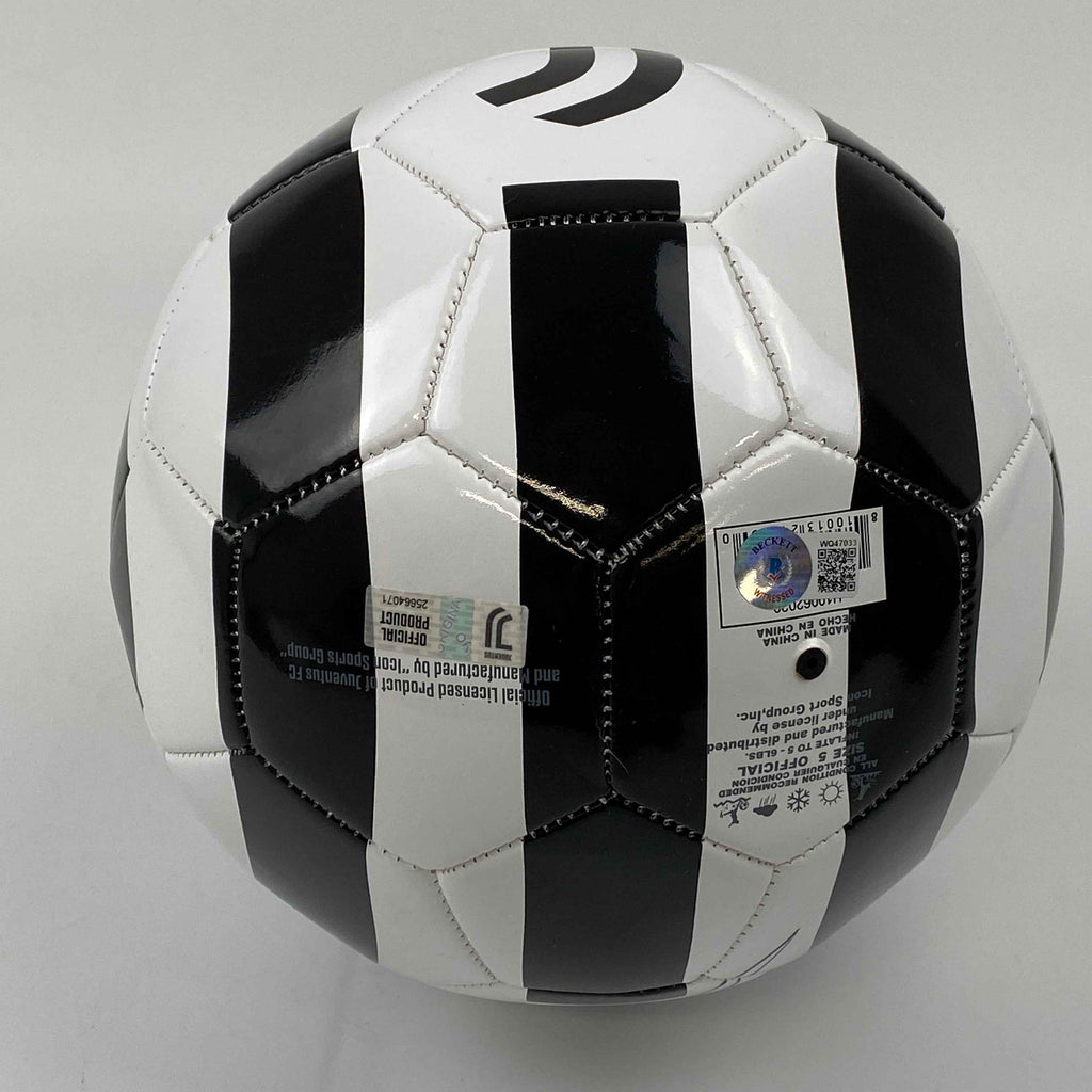 Autographed/Signed Cristiano Ronaldo Juventus Black/White Soccer Ball Beckett BAS COA
