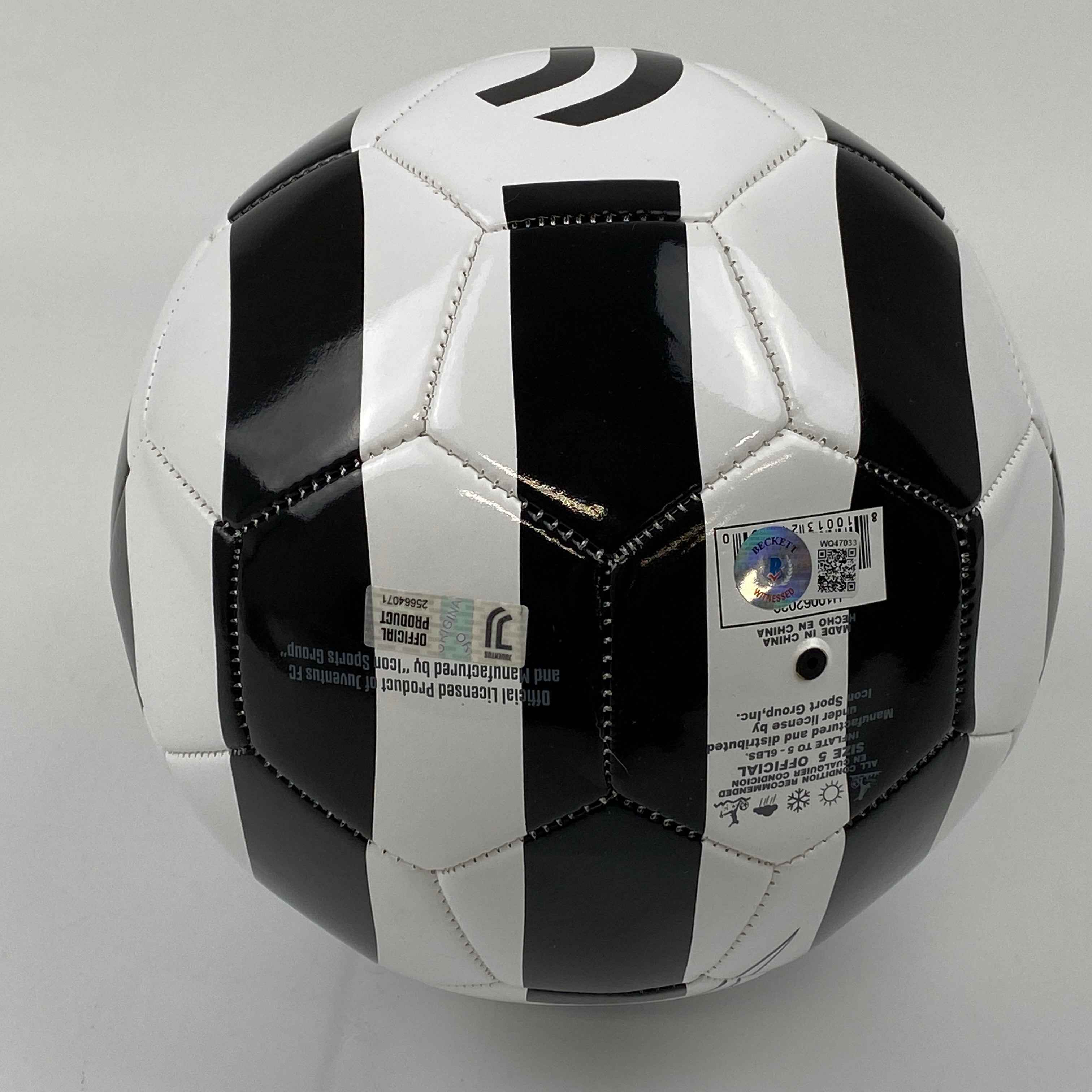 Autographed/Signed Cristiano Ronaldo Juventus Black/White Soccer Ball Beckett BAS COA