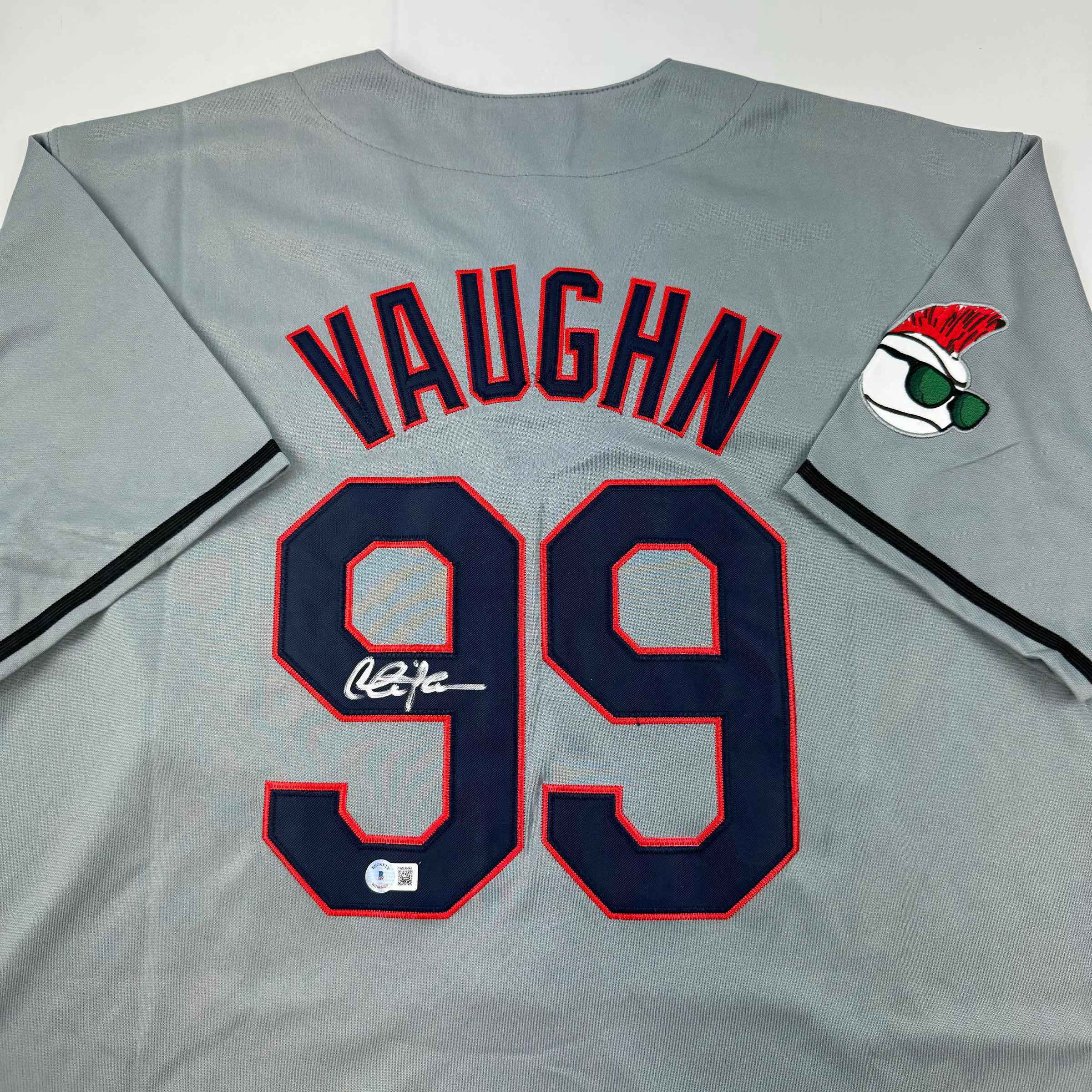 Autographed/Signed Charlie Sheen Wild Thing Ricky Vaughn Major League Movie Grey Baseball Jersey JSA COA