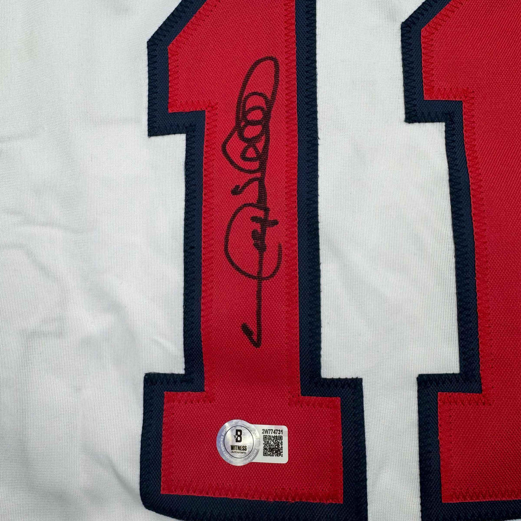 Autographed/Signed Gary Sheffield Atlanta White Baseball Jersey Beckett BAS COA