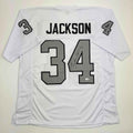Autographed/Signed Bo Jackson Oakland White Color Rush Football Jersey JSA COA