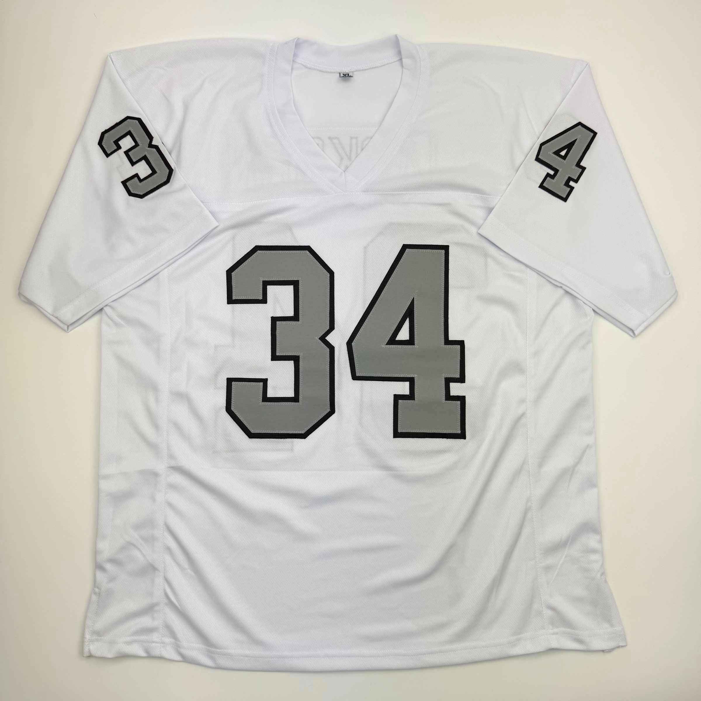Autographed/Signed Bo Jackson Oakland White Color Rush Football Jersey JSA COA