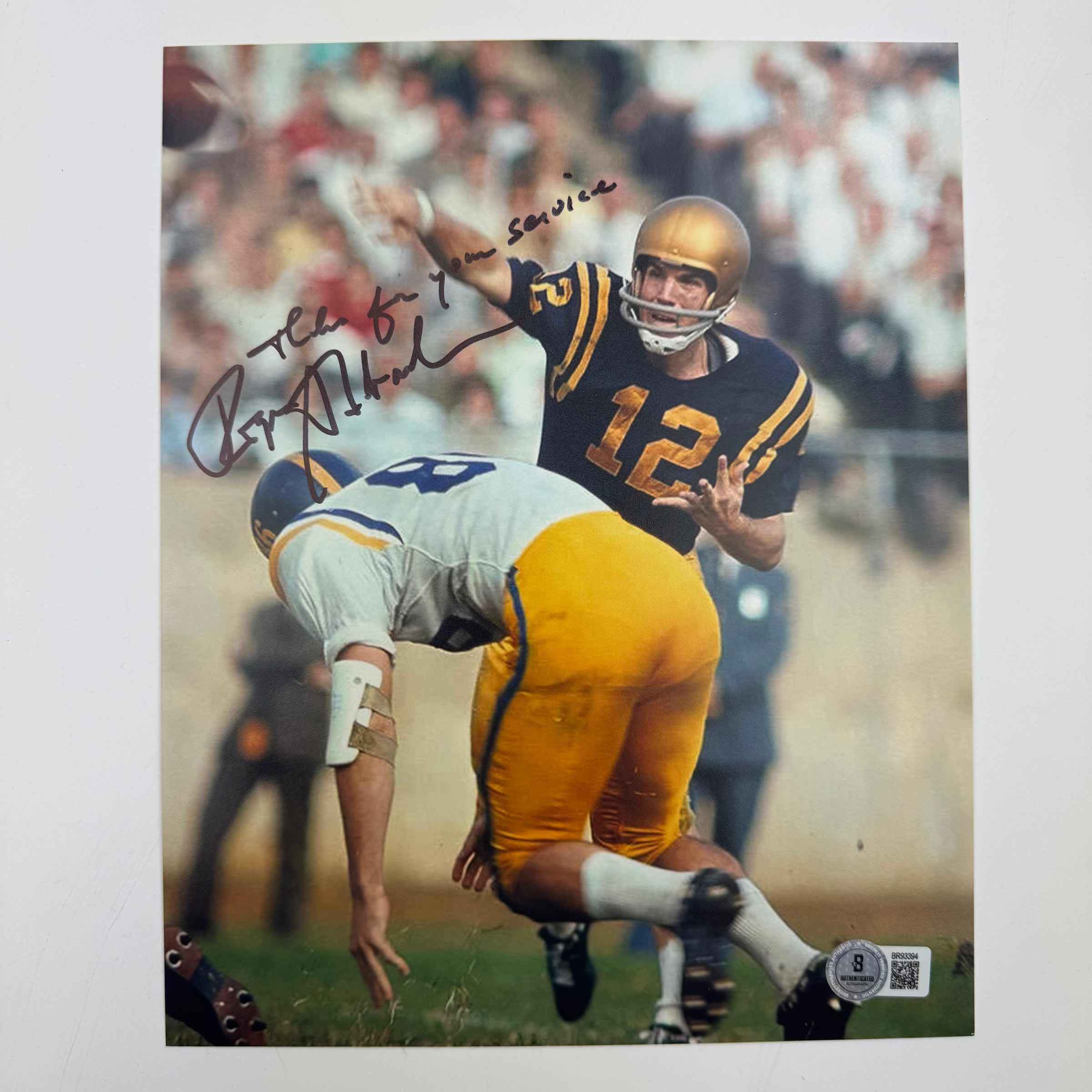 Autographed/Signed Roger Staubach Navy Midshipmen 8x10 College Football Photo Beckett BAS COA