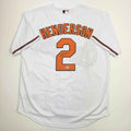 Autographed/Signed Gunnar Henderson Baltimore White Baseball Jersey Beckett BAS COA