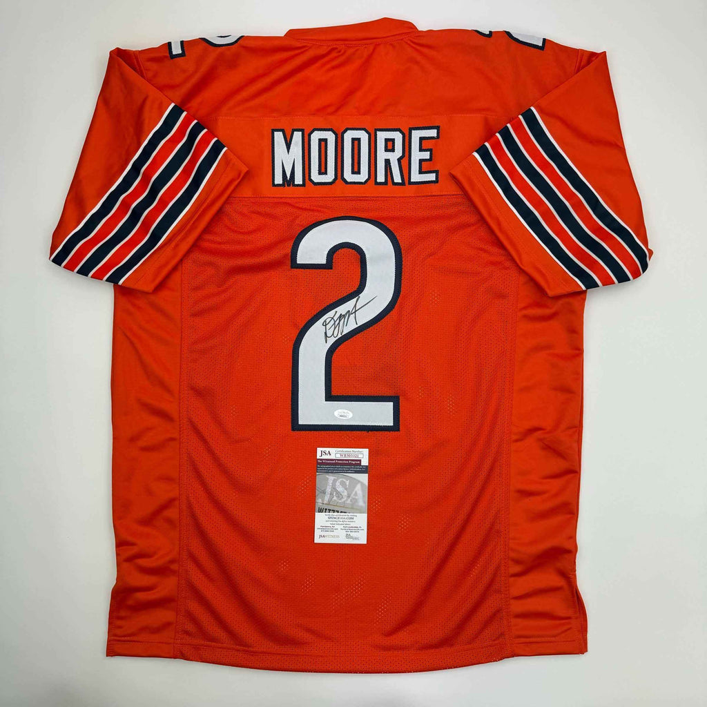 Autographed/Signed D.J. DJ Moore Chicago Orange Football Jersey Beckett JSA COA