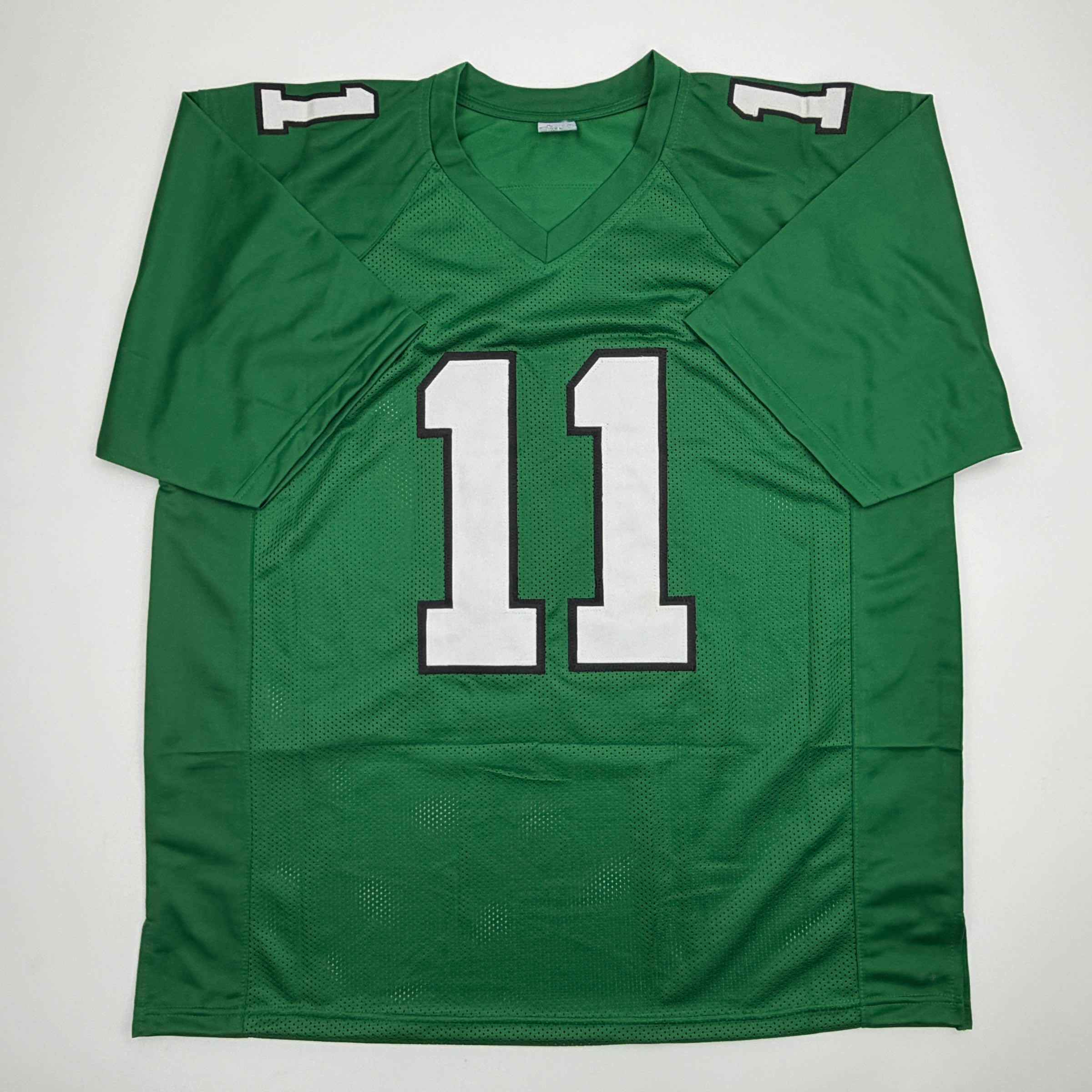Autographed/Signed AJ A.J. Brown Philadelphia Kelly Green Football Jersey Beckett BAS COA