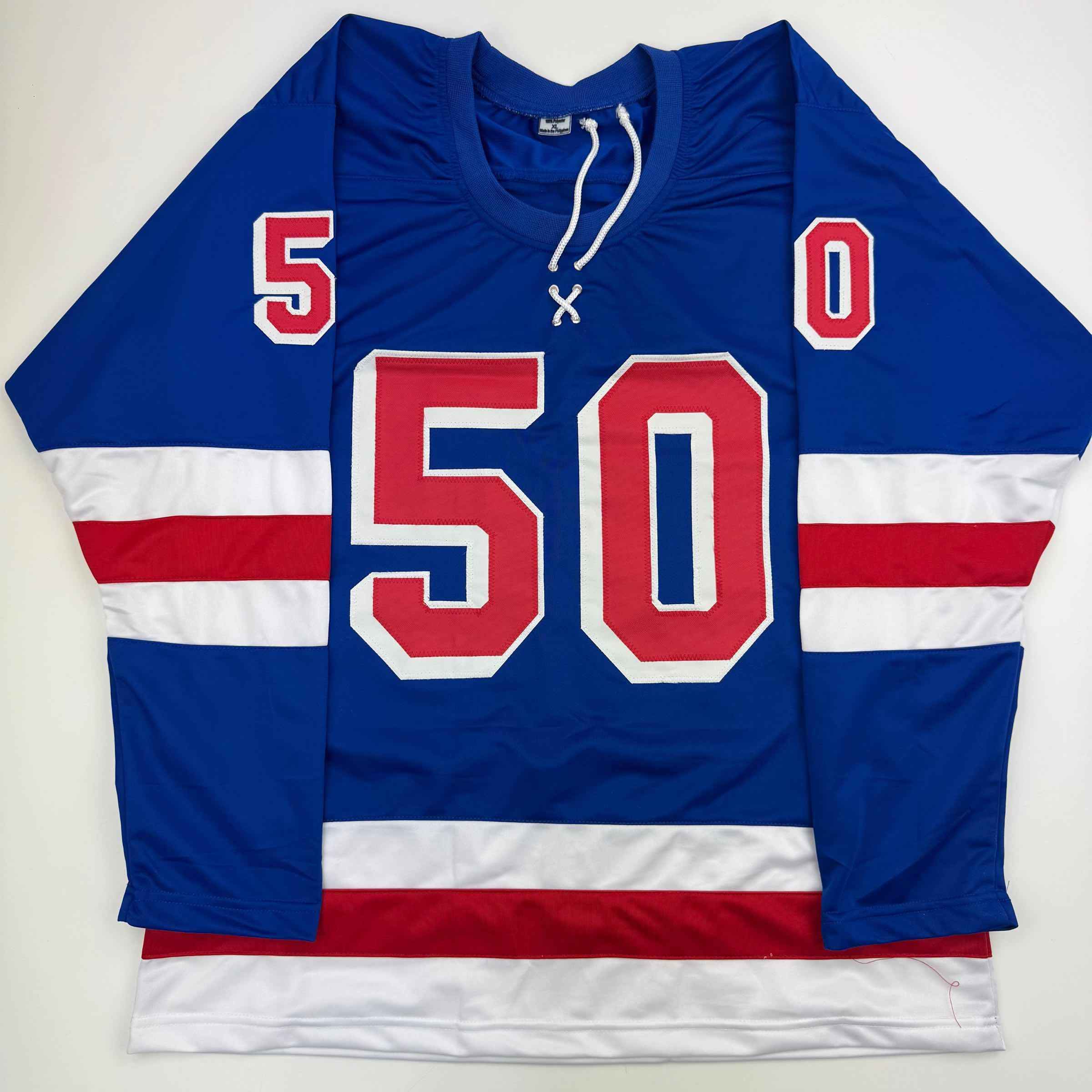 Autographed/Signed Will Cuylle New York Blue Hockey Jersey JSA COA