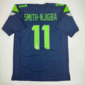 Autographed/Signed Jaxon Smith-Njigba Seattle Blue Football Jersey Beckett BAS COA